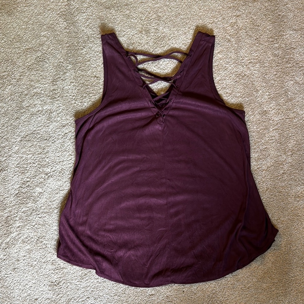 Women's Purple Velvet Sleeveless Top